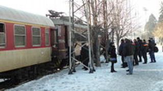 Локомотив горя на гара Благоевград