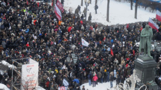 Митинги "за" и "против" Путин