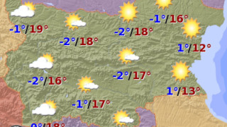 Картата на България пожълтя заради студ