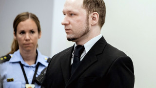 Замериха Брайвик с обувка в съда