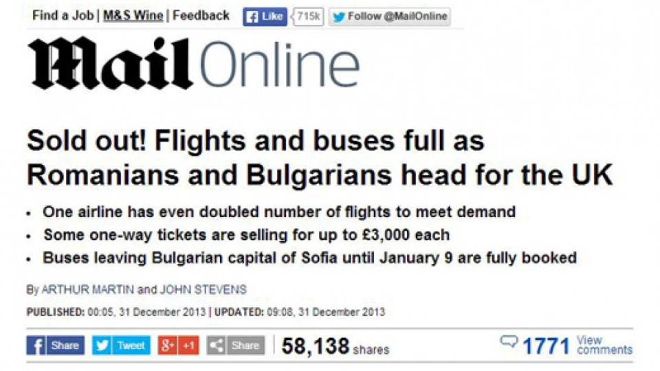 Британец с критики към Daily Mail за инвазията на българи | StandartNews.com