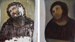 Бясна "реставраторка" превърна Исус в маймуна