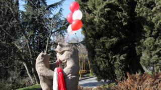 Закичиха с мартеници любимци в зоопарка