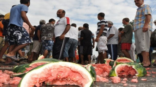Земеделци блокираха път с домати, дини и краставици