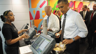 Обама на обяд в ресторант за бързо хранене