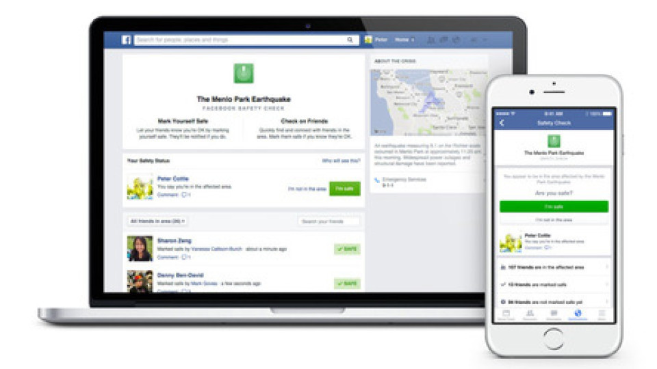 Фейсбук пуска Safety Check апликация | StandartNews.com