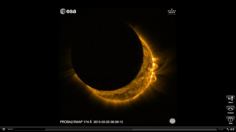 Вижте слънчевото затъмнение от космоса (ВИДЕО) | StandartNews.com