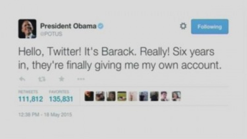 Обама с 1 млн. последователи в Туитър само за 5 часа | StandartNews.com