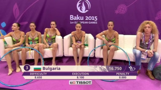Капо сме и в гимнастиката, ансамбълът изпусна медал (ОБЗОР от Баку)