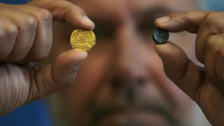 Монета от 23-каратово злато грейна на Перперикон