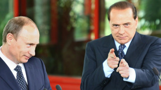 Путин и Берлускони на посещение в Бахчисарай