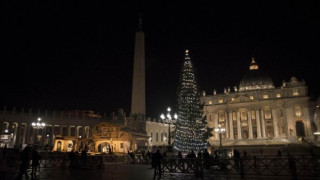 25-метрова елха грейна на площад във Ватикана