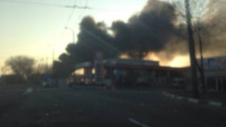 Огромен пожар в Бургас на 300 метра от новата гара 