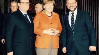 Шулц, Меркел и Оланд с меню "бежанци" и "Brexit"