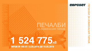 1 524 775 лв. печалби в игрите на Евробет за изминалия тираж 