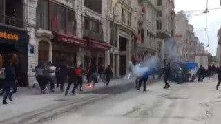 Бой между турци и гърци в Истанбул