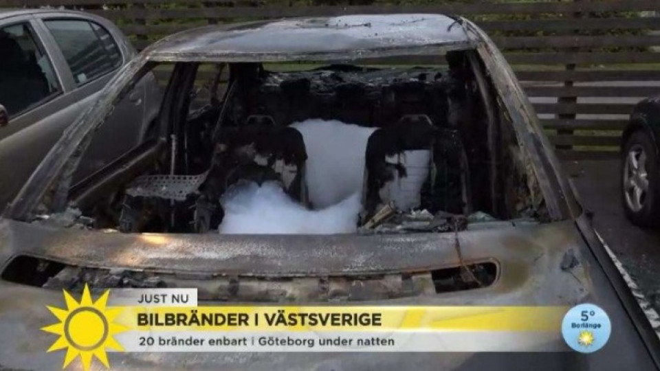 Маскирани запалиха 80 коли за една нощ в Швеция | StandartNews.com