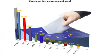 74.92% от протоколите: ГЕРБ - 30,62%, БСП - 24,59%