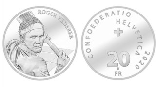 Федерер грейна на монета от 20 франка