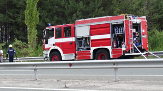 Пожар в автоморга до Пловдив