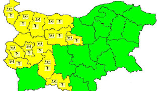 Жълт код за дъжд и градушки в Западна България