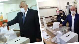 Борисов гласува първи, Доган със знака на победата