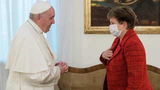 Кристалина Георгиева на среща с папа Франциск