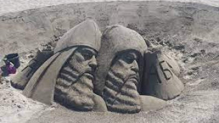 Направиха Кирил и Методий от пясък в Бургас