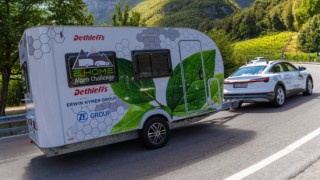 Уникална е-каравана на тест в Алпите