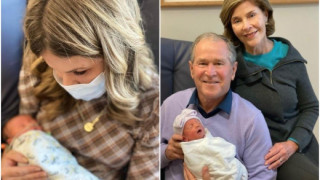Джордж Буш показа новородената си внучка