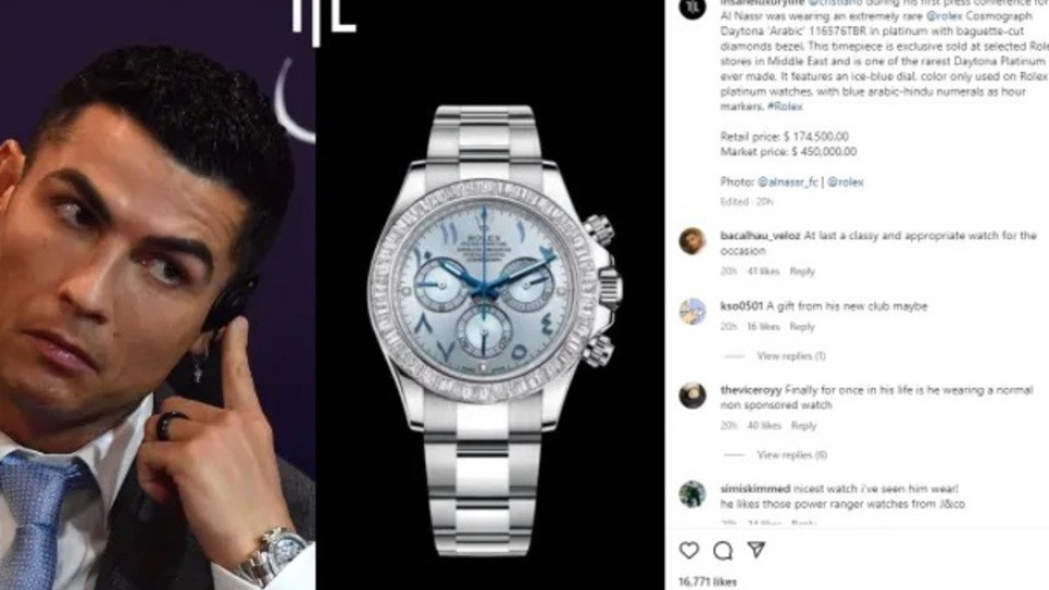 Часовникът на Роналдо! За колко време си го купува | StandartNews.com